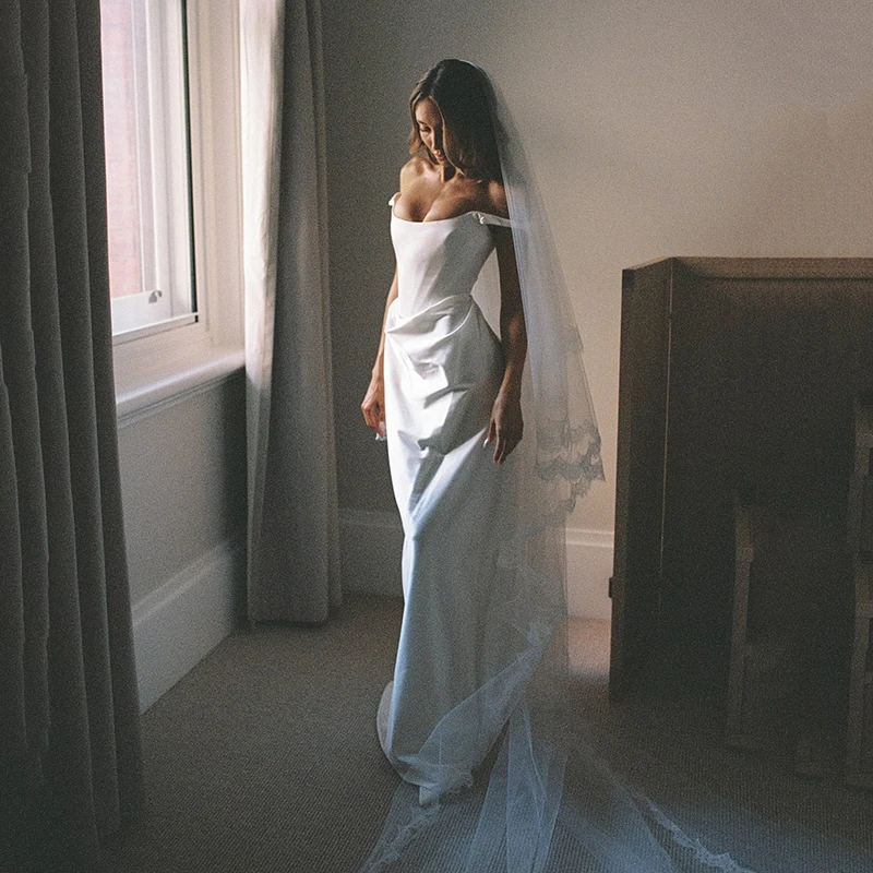 

Eightree White Mermaid Wedding Dresses Sleeveless Floor Length Long Bridal Dress 2026 Evening Wedding Ball Prom Gowns Customized