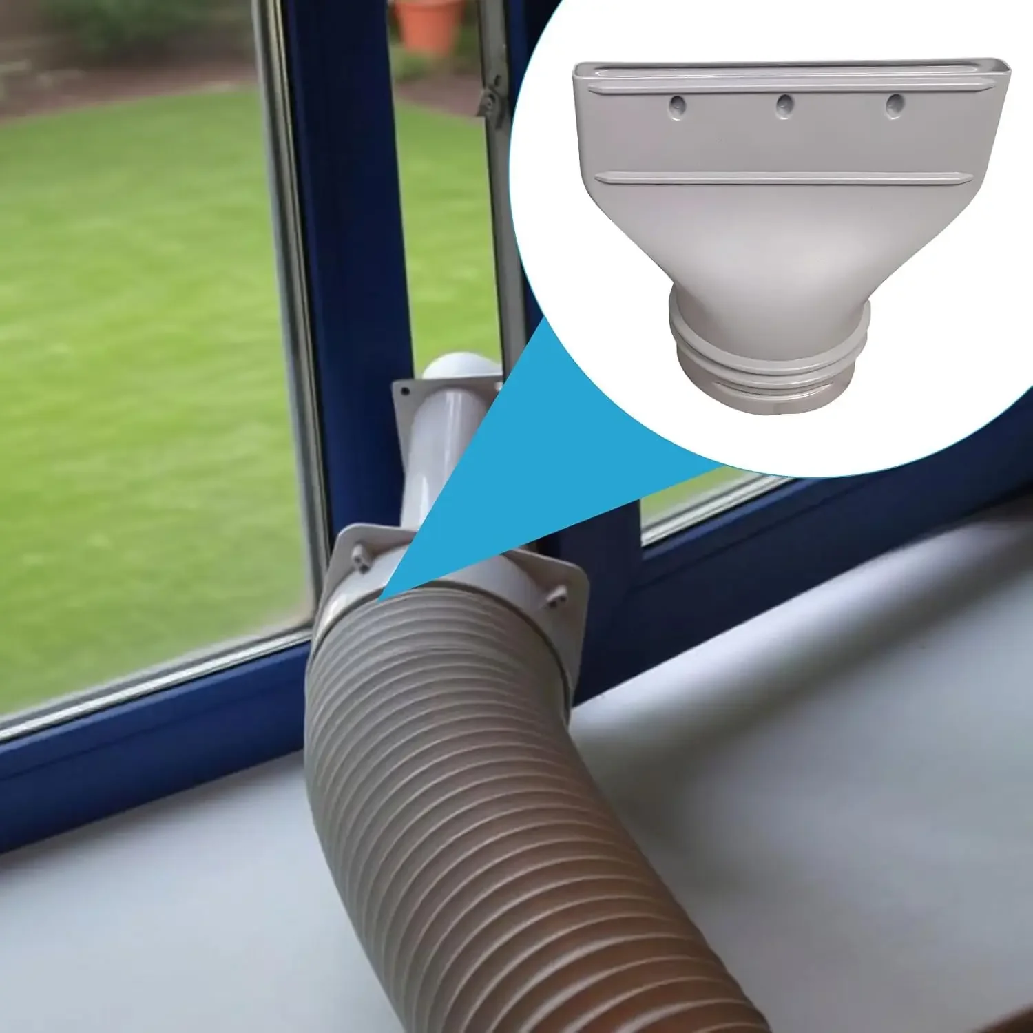 1PCS Flat Hose Adapter Air Conditioner Window Exhaust Duct Pipe Hose Interface Connector Air Outlet Air Duct Joint Attachment