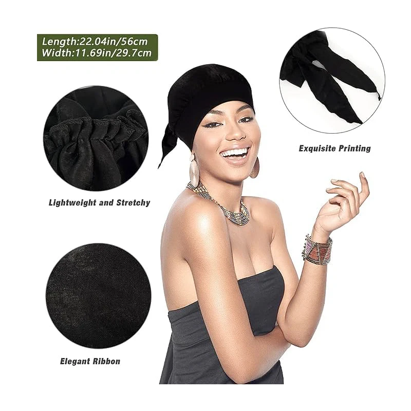2 TEILE/LOS Frauen Muslimischen Vorgebunden Turban Kappe Kopftuch Hijab Chemo Hut Haarausfall Kopftuch Wrap Strech Bandana Haar Zubehör – Detail 1