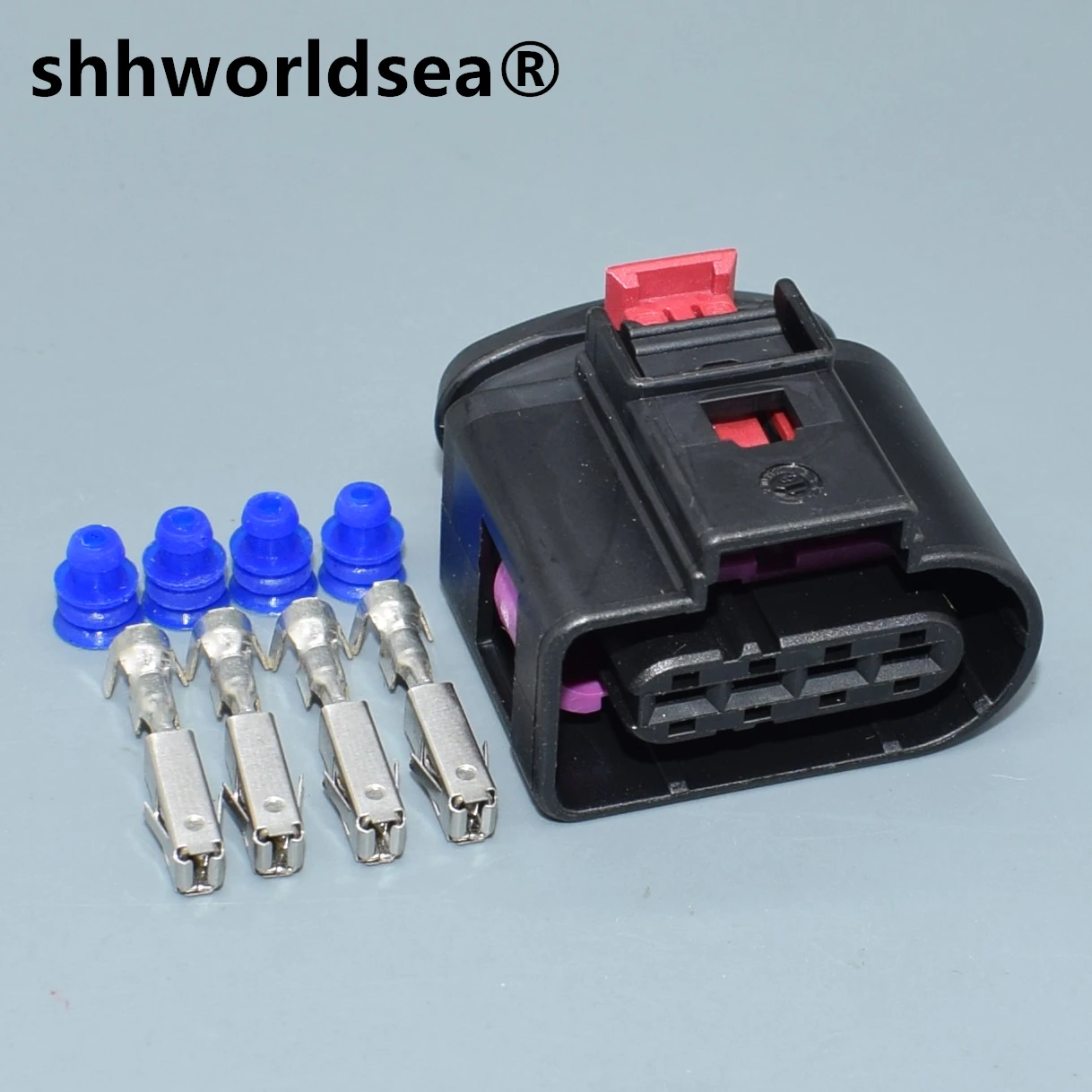 shhworldsea 4 Pin/Way Female Ignition Coil Connector Plug With Terminal Seal For AUDI A8 VW 8K0 971 994 8K0971994