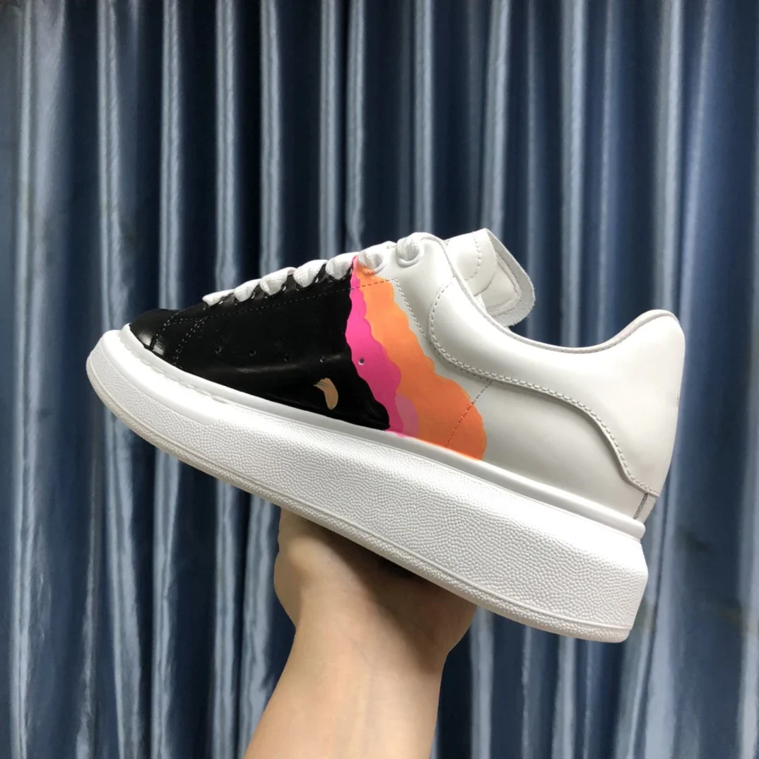 

Top High Quality Womens Trendy Casual Shoes 34-46 Luxury Mens Real Leather Unisex Sneakers Designr Lovers Tide Shoes YN01451