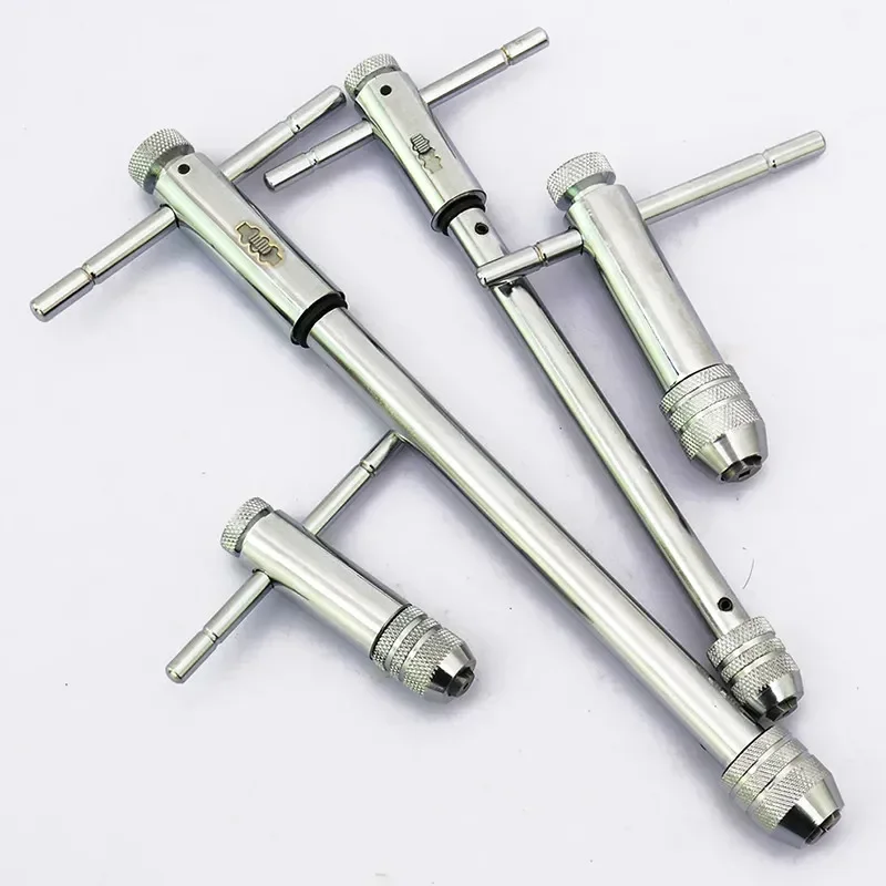 T-Handle Ratchet Tap Wrench Tap Screw Holder Male Thread Metric Plug Mechanical Workshop Tools Hand Adjustable Tap Die Set