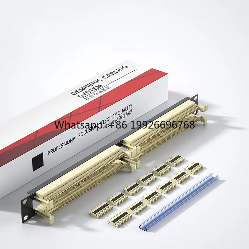 1U Voice System 100 Pair 110 Block Telephone Cable Patch Panel for 19 Inches Server Rack Cabinet