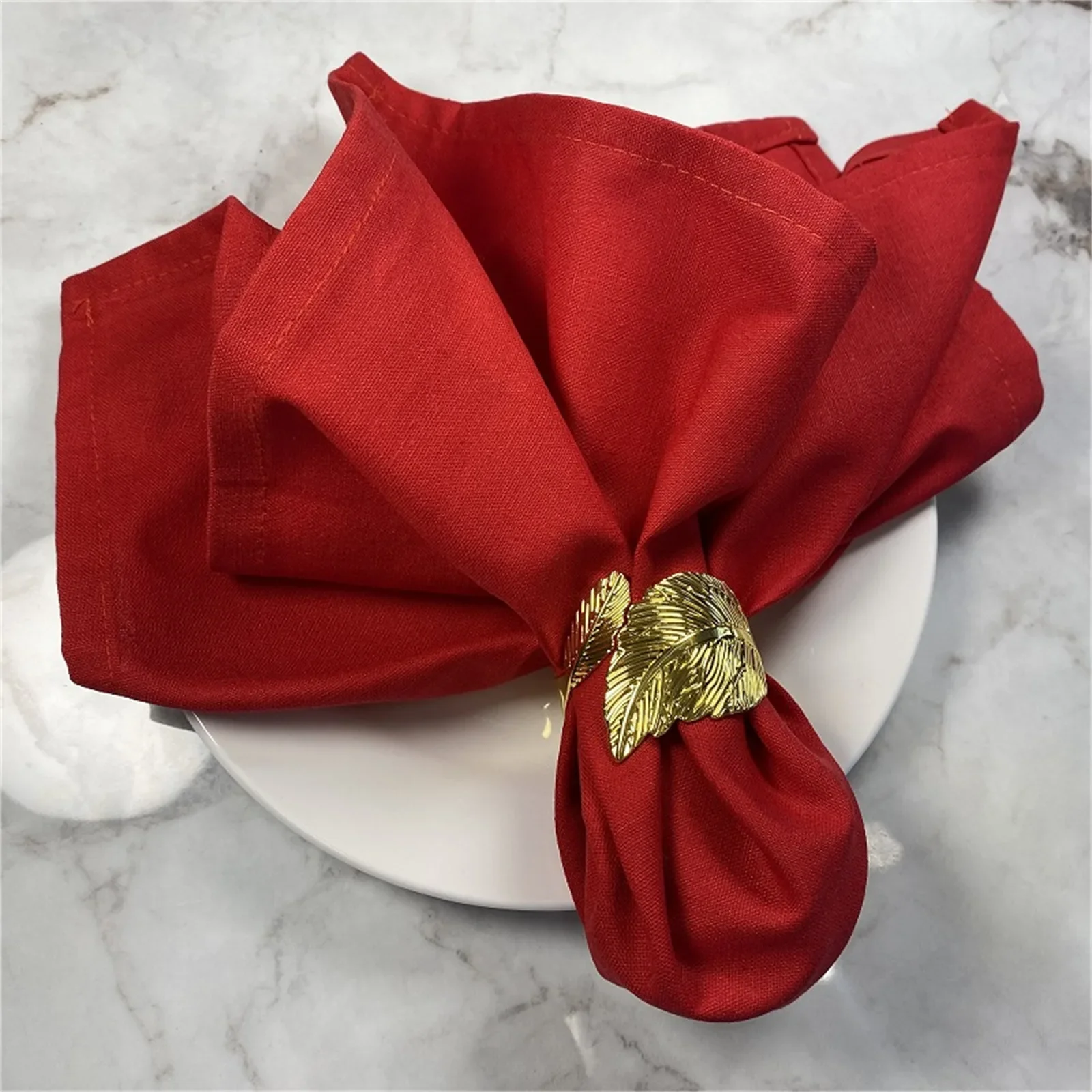 4PCS Solid Color Linen Table Napkins 40x40cm Cocktails Cloth Napkins Washable Reusable Table Dinner Napkins for Wedding Party