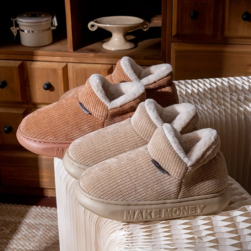 Winter Home Men Women Slipper Boots Fur Contton Warm Plush Indoor Flat Fuzzy Fluffy Room House Shoes outdoors Cozy Snow boots