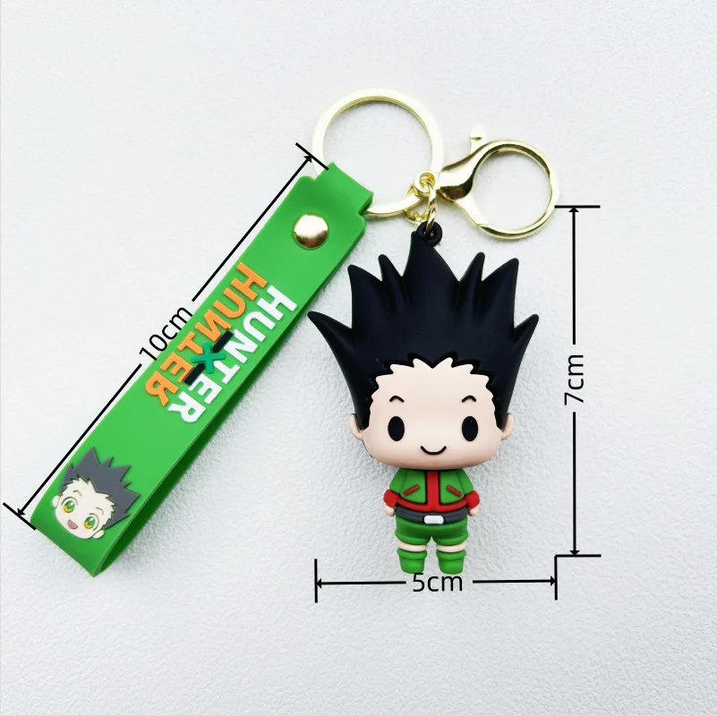 20Pcs/Lot Anime HUNTER X HUNTER Figure Keychain Silicone GON·FREECSS Doll Pendant Keyring Car Key Holder Accessories Toy Gift