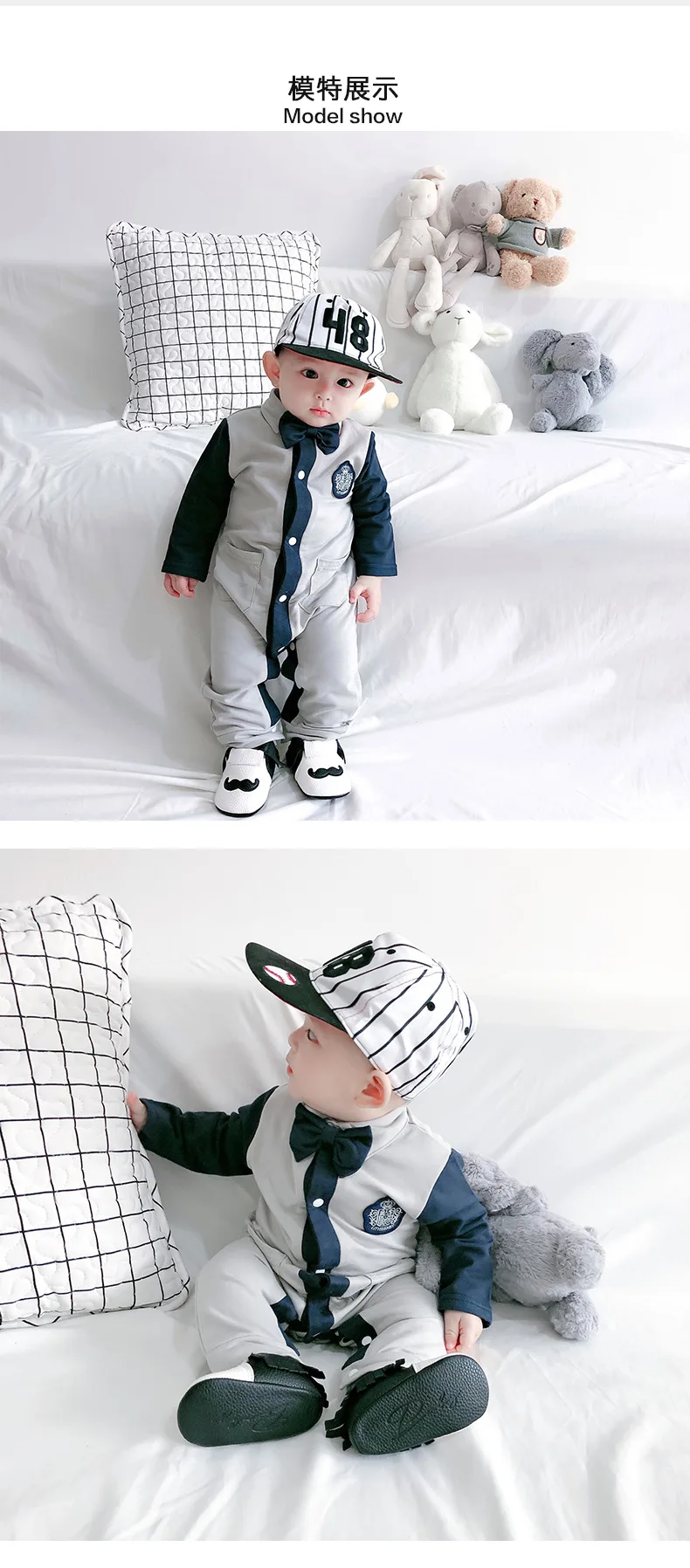 3374Special Offer~Handsome Long Sleeves Baby Boy's Jumpsuits