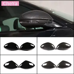 ABS Carbon Fiber Car Side Rearview Mirror Decorate Cover Trim for Alfa Romeo Stelvio Giulia 2017-2020 Auto Exterior Accessories