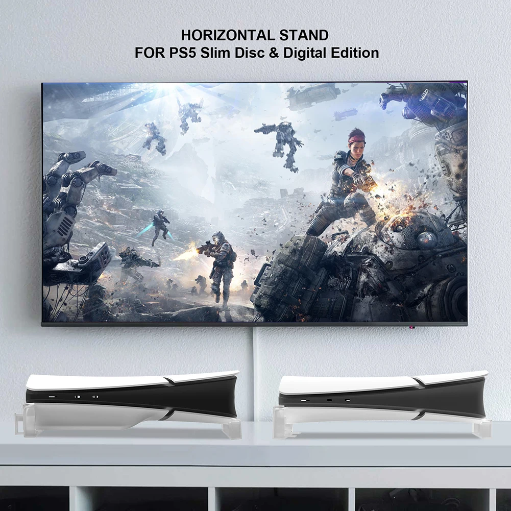 For PS5/5 Slim Horizontal Stand Transparent Game Console Base Bracket For Sony Playstation 5 Slim Disc Digital Edition Accessori