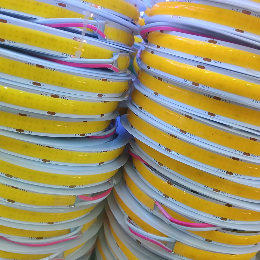 5m Double Row Flexible COB LED Strip DC 12V 24V 624LEDs/m 616LEDs/m LED Tape Light High Brightness 3000K 4000K 6000K 12mm PCB