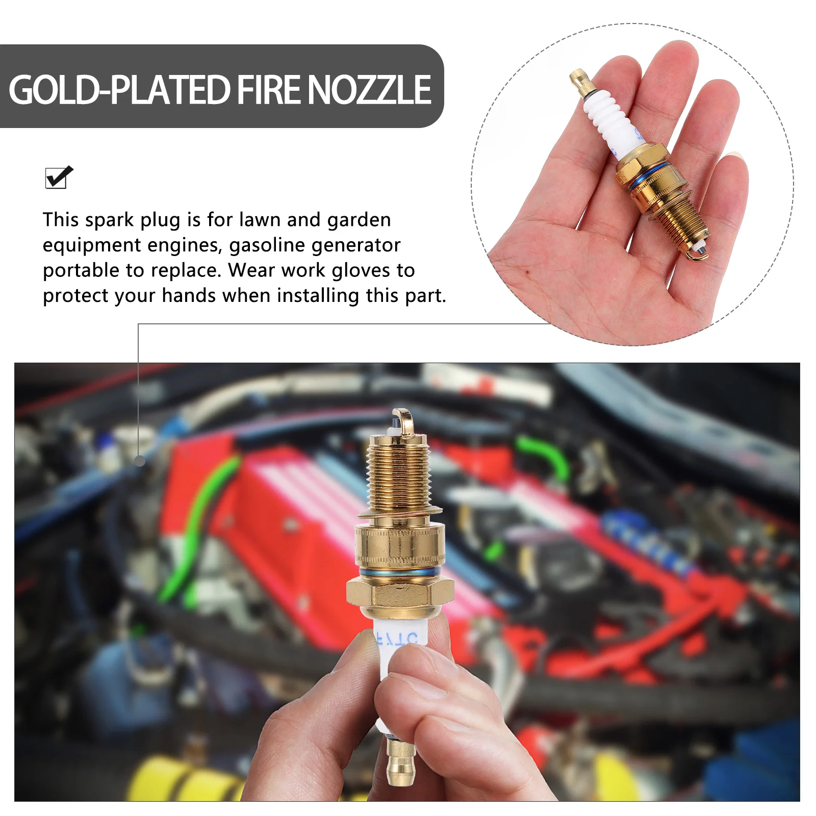 

10Pcs Durable Generator Spark Plugs Easy Install Portable Replacement for Gardening Equipment Lawn Mowers Generator Spark Plug