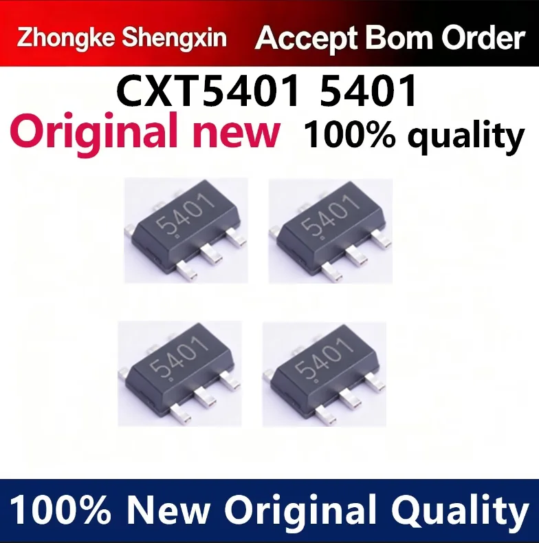 （5pcs-10pcs）New stock CXT5401 SOT89 silk screen 5401 150V0.5A crystal transistor