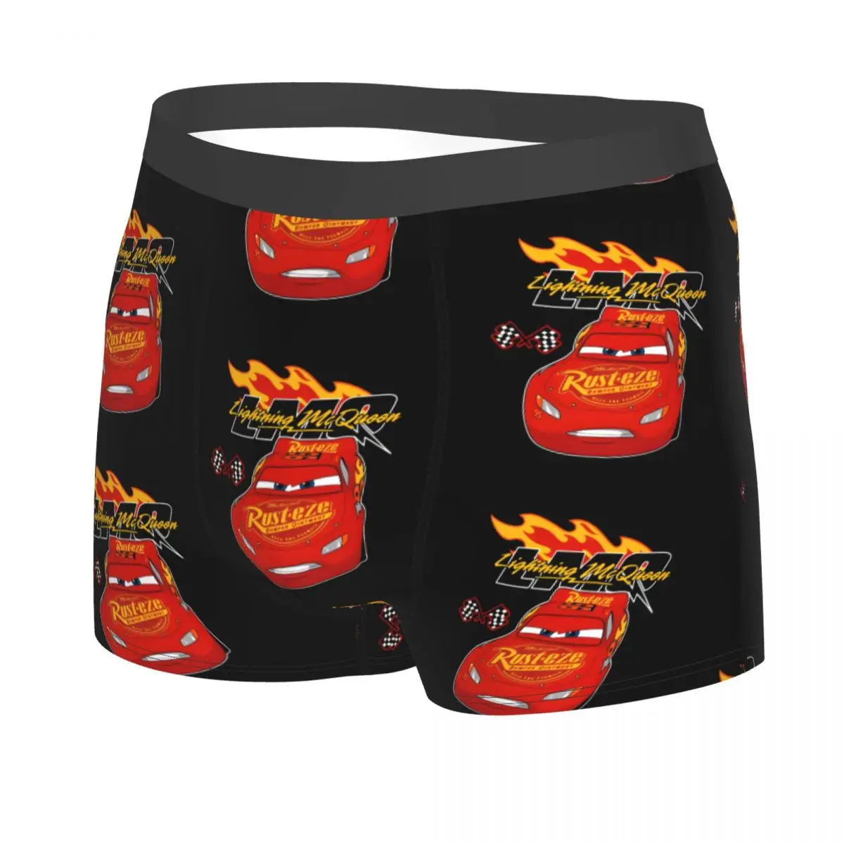 Retro   Lightning McQueen Car Underwear Male Printed Custom Cartoon Boxer Briefs Shorts Panties Soft Underpants