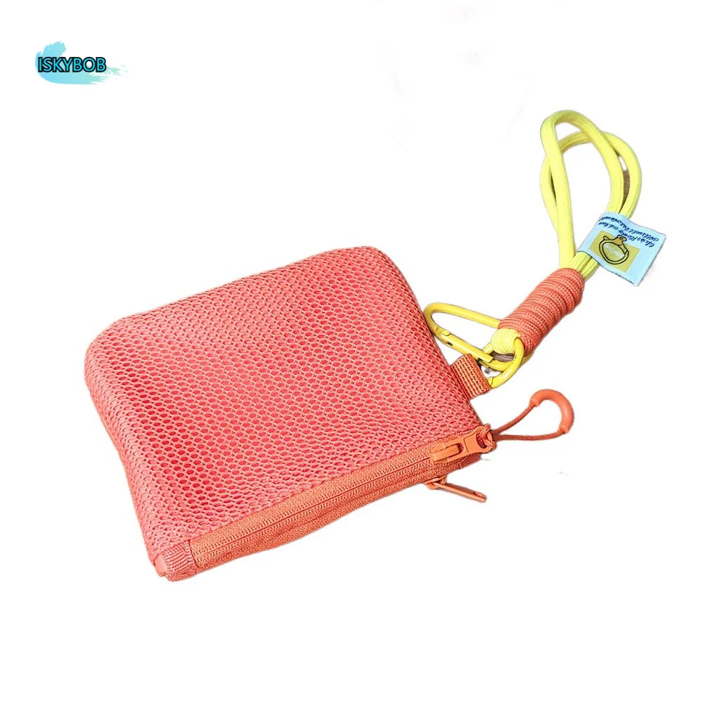 

Сетчатая сумка для хранения в корейском стиле, большая вместительная двухслойная мини-сумочка для монет, экономит место, многоразовая, прозрачная косметичка для девочек