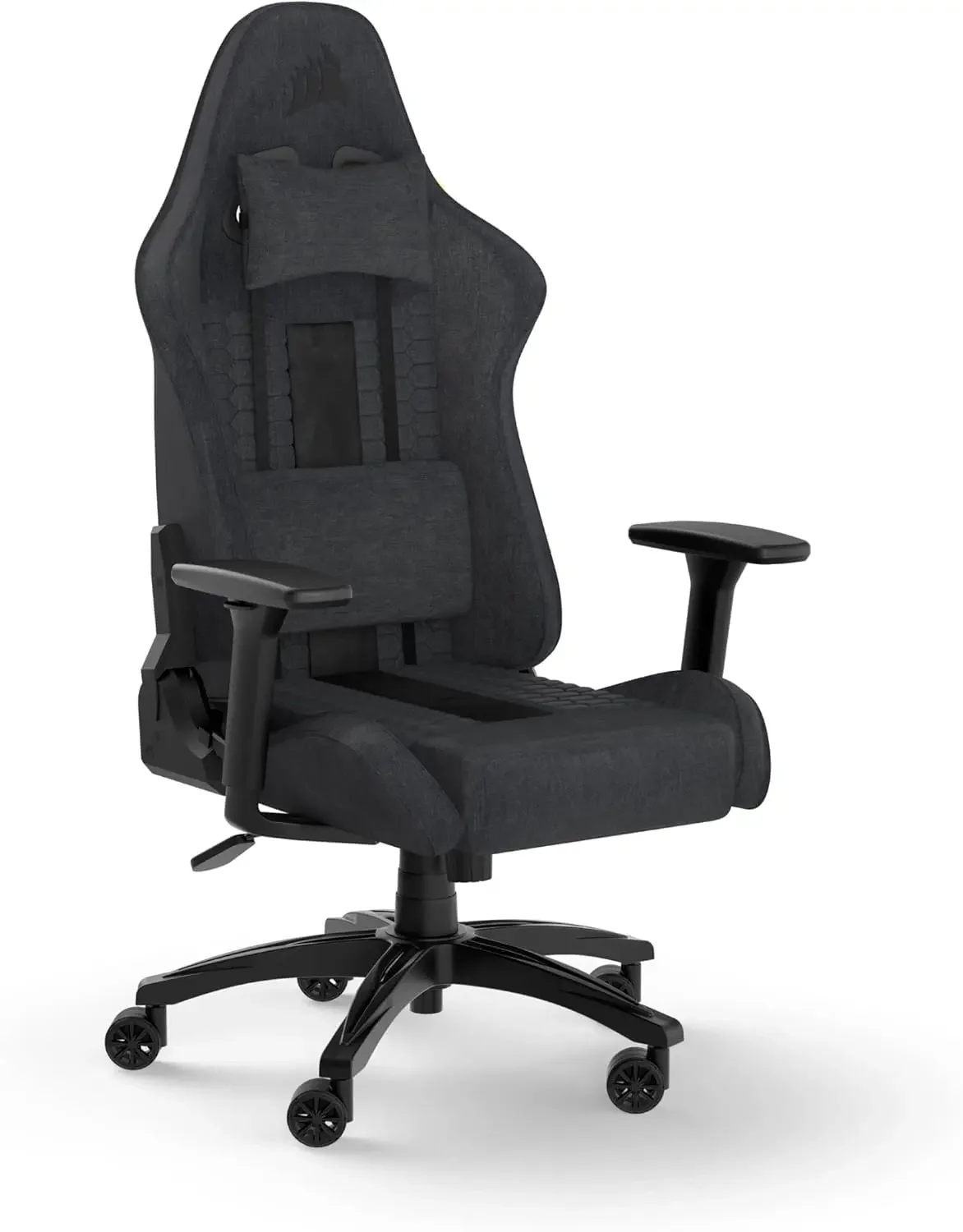 

СОВЕРШЕННО НОВОЕ расслабляющее игровое кресло Corsair TC100 — ткань, дизайн в гоночном стиле, поясничная подушка, съемная подушка для шеи из пены с эффектом памяти