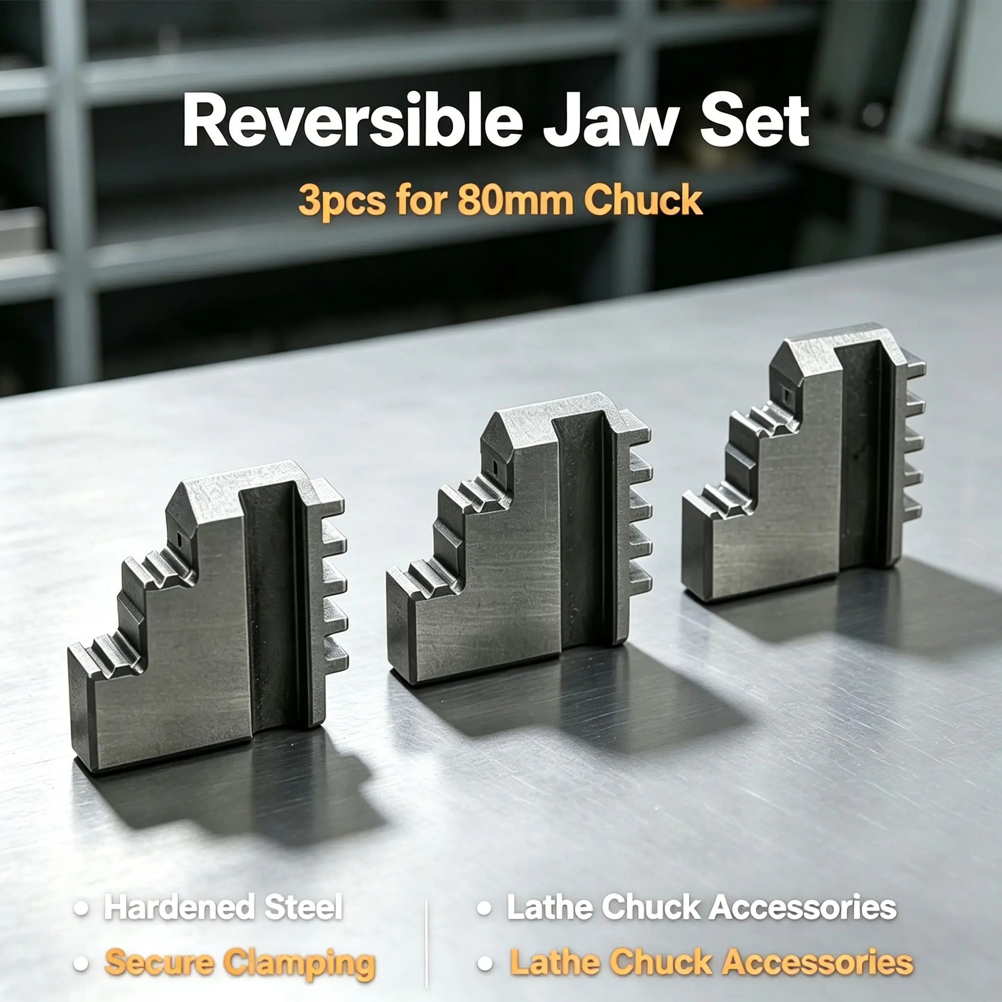 3Pcs Lathe Chuck Jaw Self Centering K11-80 External Outside Jaw For Metal Processing Turning Holding Tool