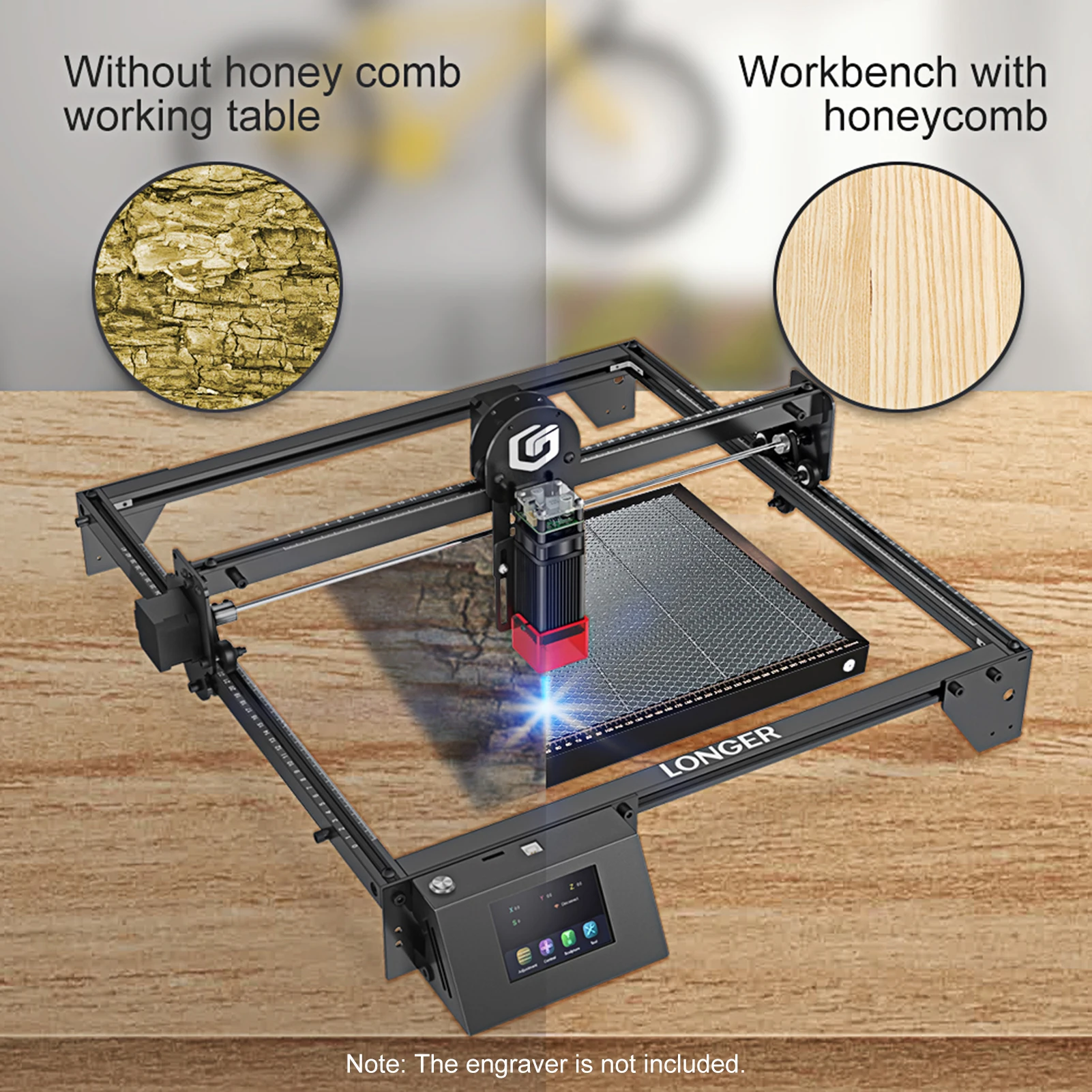 LONGER 500*500mm Laser Engraver Honeycomb Working Table All-metal Structure Steel Panel Board Platform with Measurement Ruler