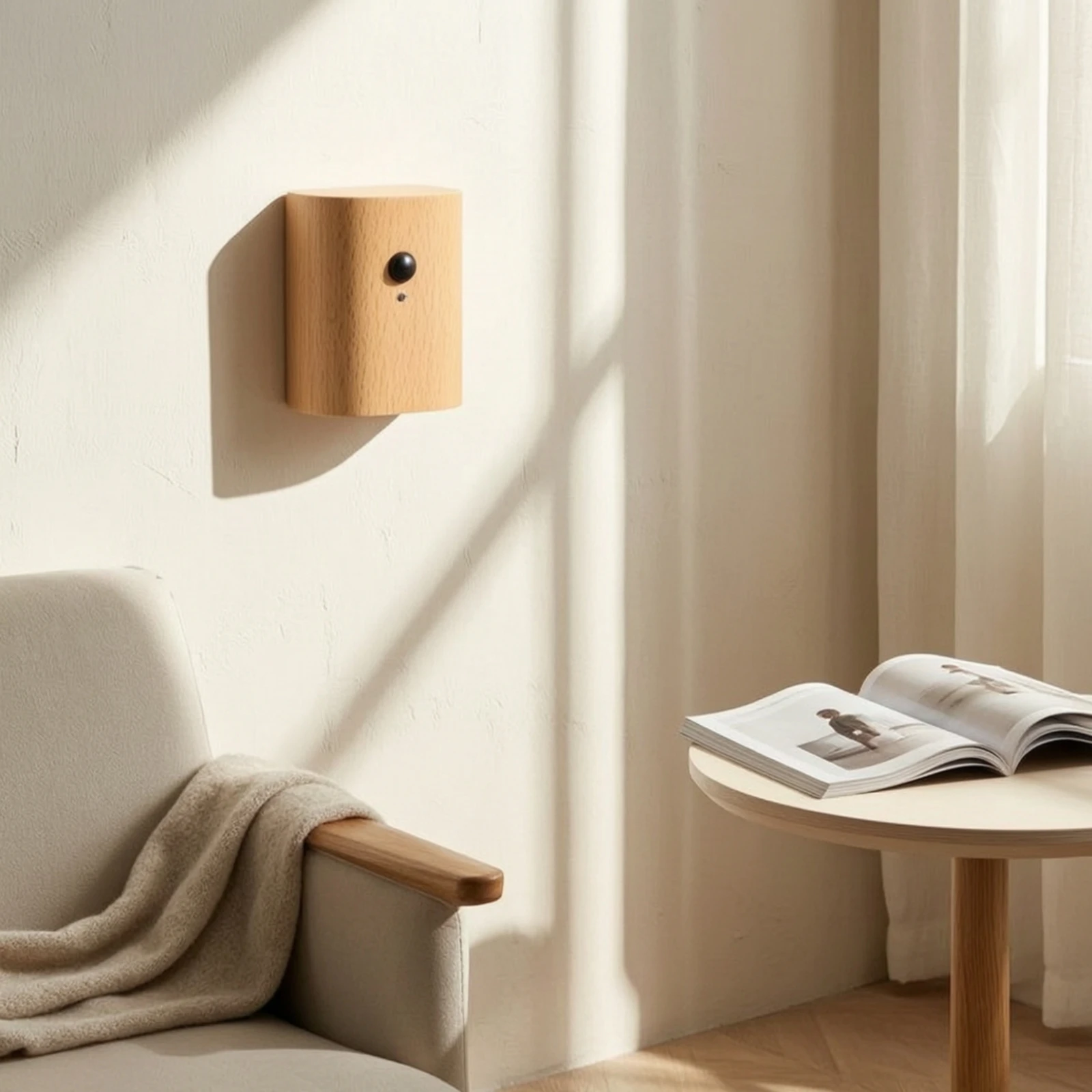 Sensor Wall Lamp Ambient Wooden Wall Light Sconce Minimalist Compact for Bedroom, Hallway