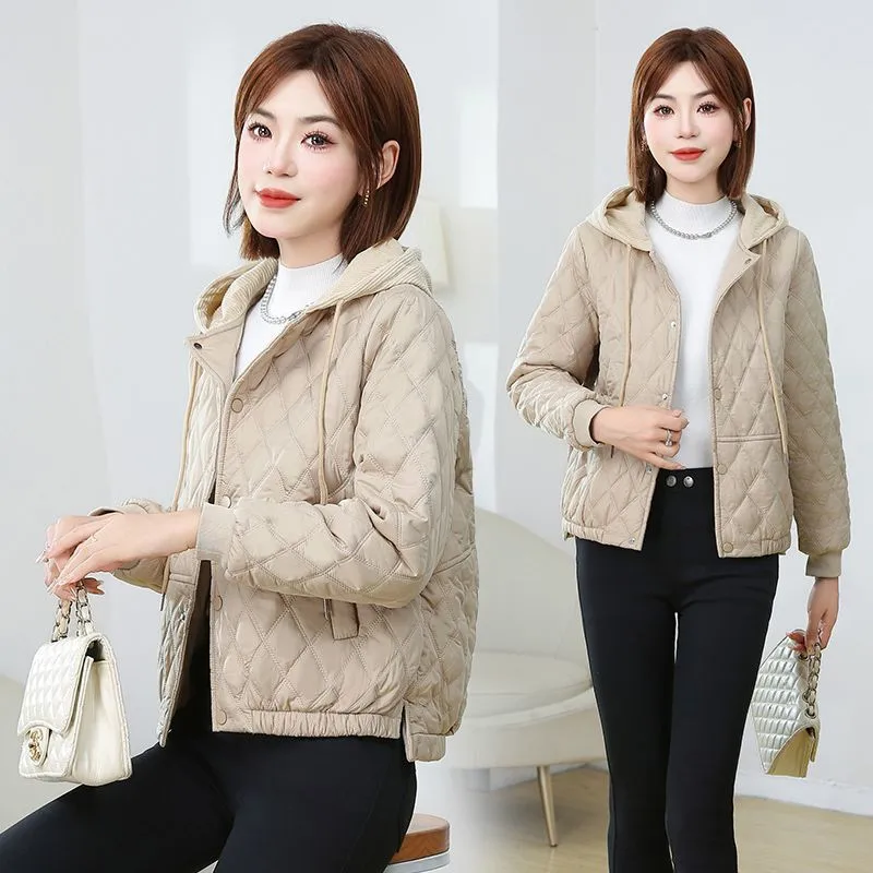 Women's Cotton-padded Short Coat 2025 Winter New Women's Warm Cotton Padded Coat Fashion Jacket Hooded Temperament Thin Overcoat