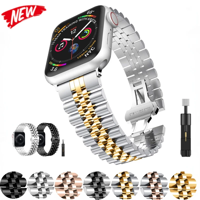 

Metal Strap for Apple Watch Band 10 9 8 7 46mm 45mm 41mm Stainless Steel Bracelet Wristband Ultra/2 6 5 4 SE 49mm 44mm 40mm 42mm