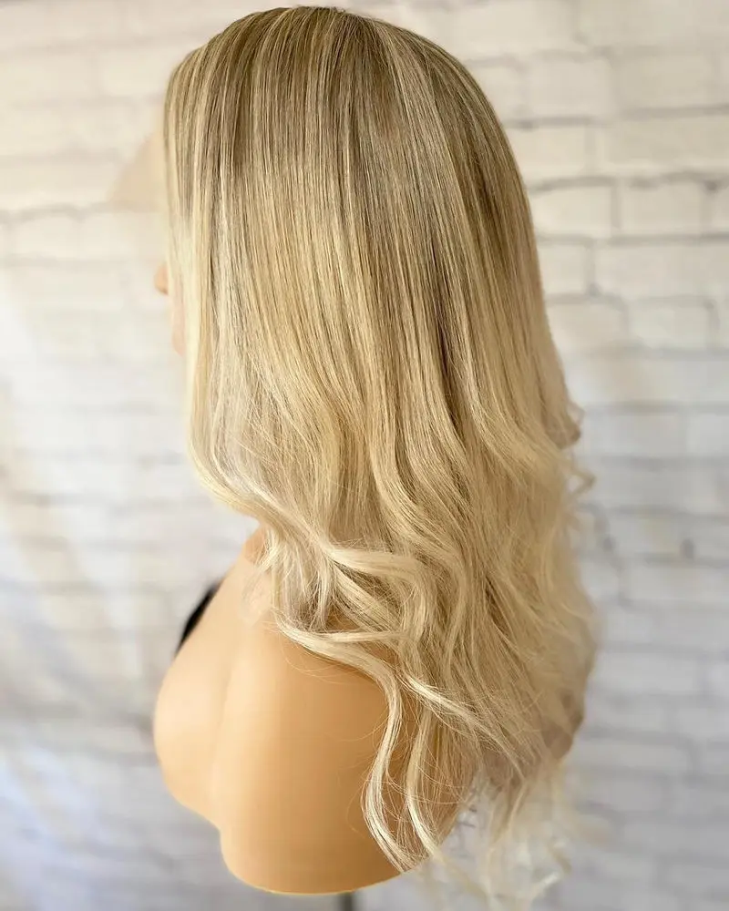 العصرية أومبير الرماد البني الاصطناعية HD الدانتيل شعر مستعار أمامي مظهر واقعي شعري لينة 180% جودة عالية طويل الجسم موجة شعر مستعار للنساء