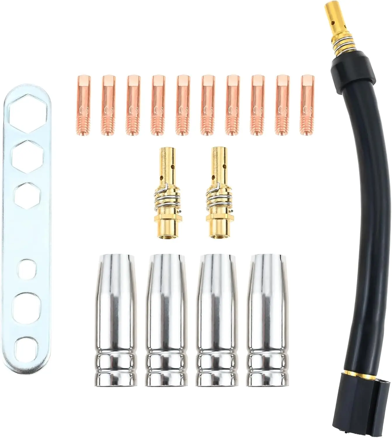 

360 Flexible Mig Welding Neck Extension 030Inch 0.8mm M6 Nozzle Holder Diffuser Guard Torch Neck