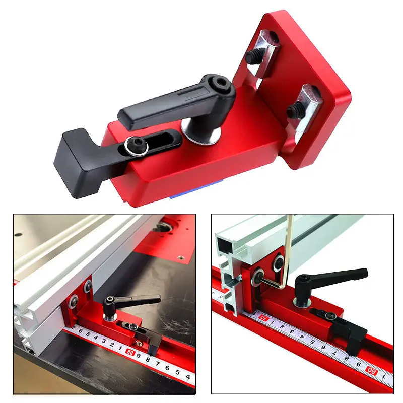 Imagem -03 - Carpintaria T-track Stop T-slot Limiter Mitra de Alumínio Conector de Vedação Calibre Carpenter Faça Você Mesmo Workbench Ferramentas