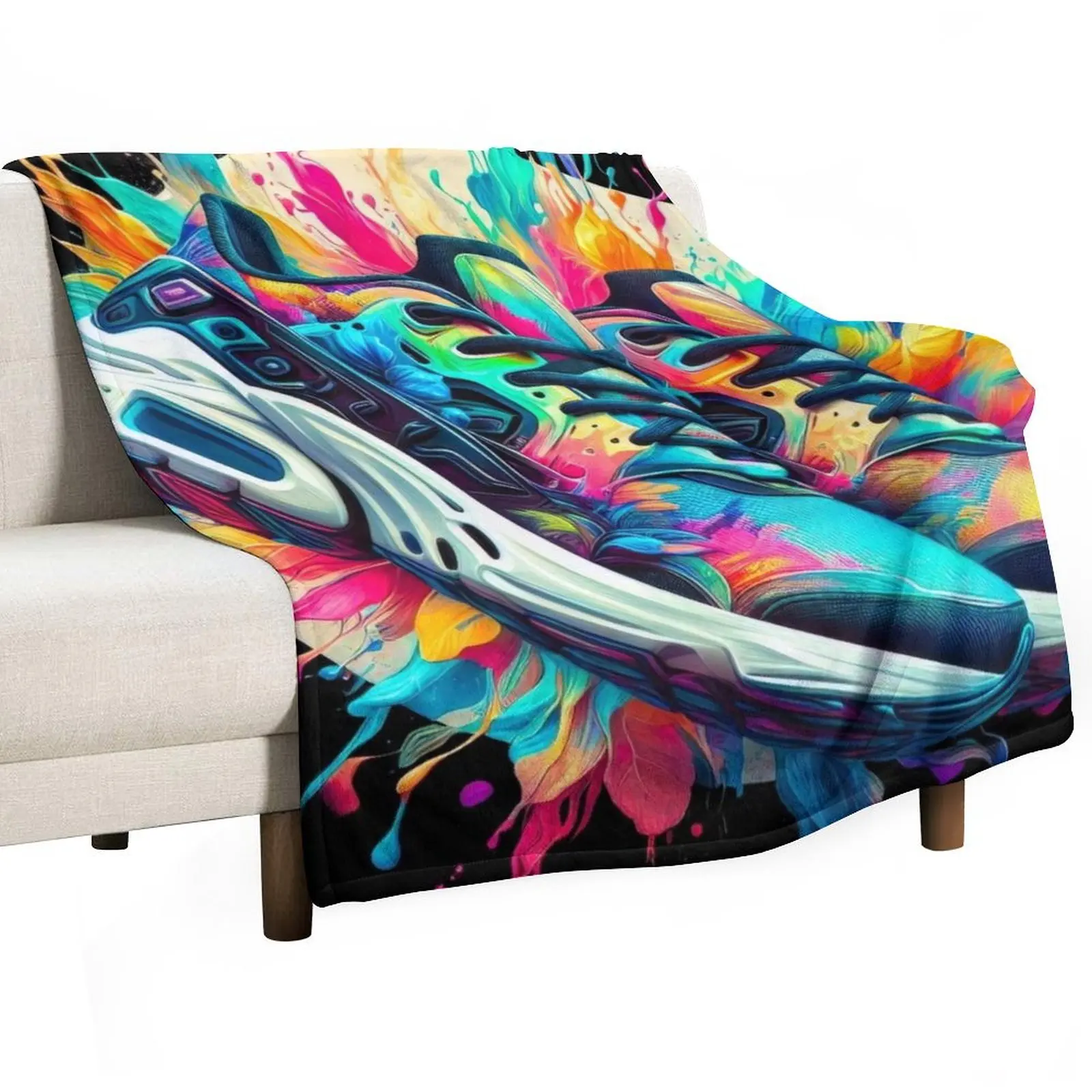 shoes sneakers Throw Blanket Vintage For Decorative Sofa Luxury Throw Blankets