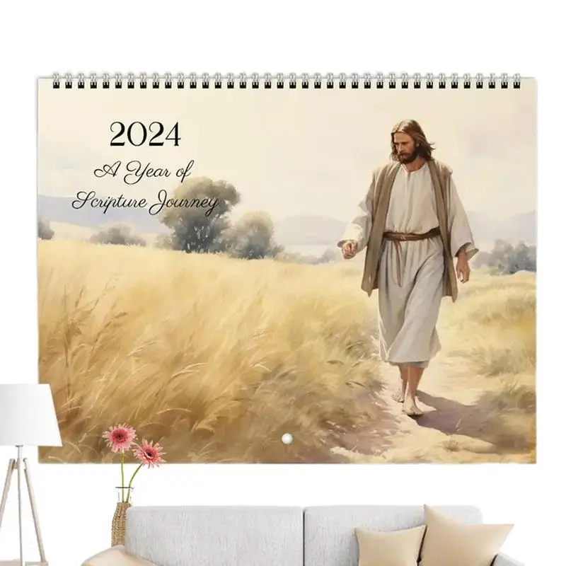 Jesus Christ Calendar 2024 Jesus Poster Calendar Inspirational Wall Decor Art Calendar Jesus Themed 12 Month Planner Calendar