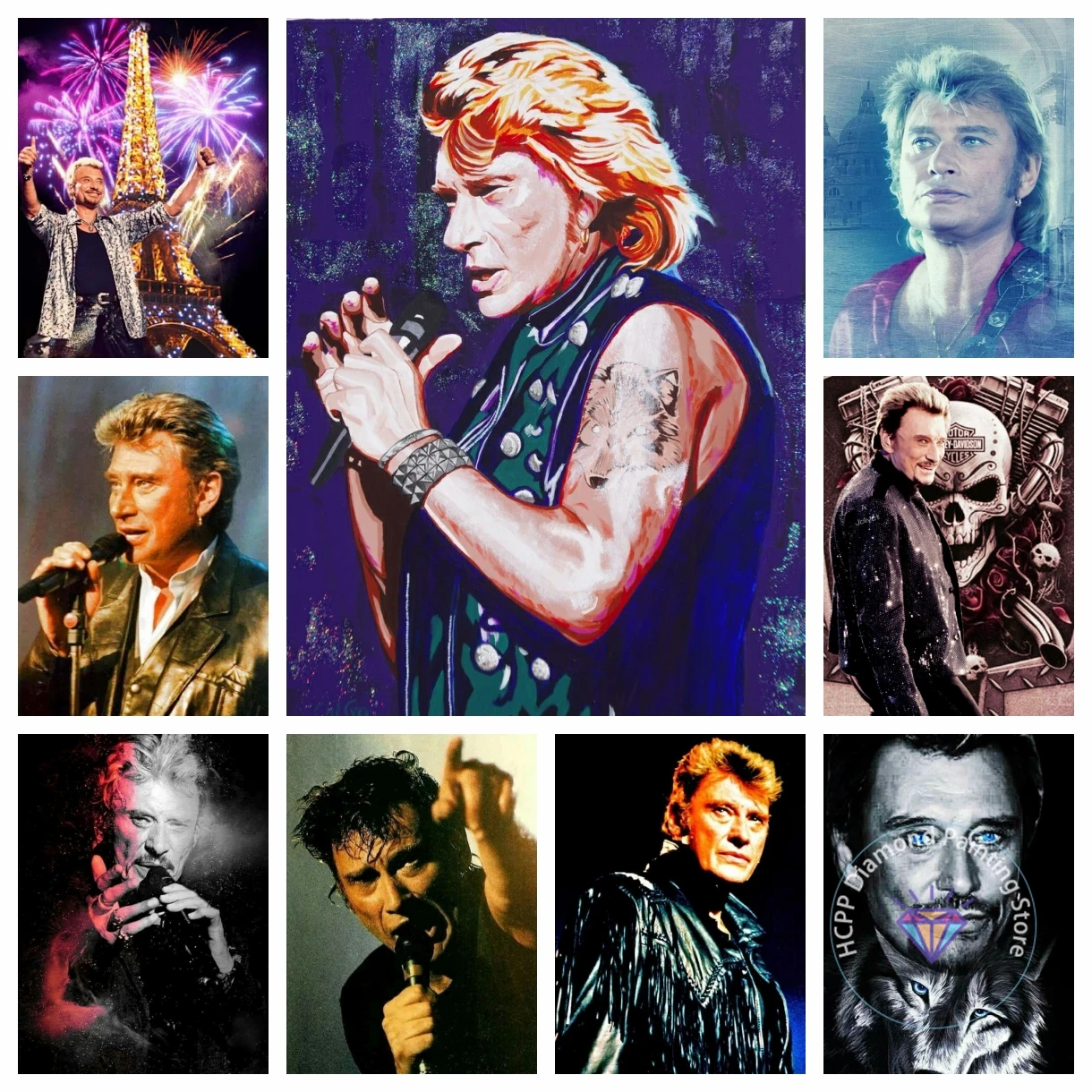 Johnny Hallyday French rock star Diamond Painting Kit 5D DIY Embroidery Cross Stitch Handmade Art Gift Crafts Home Decor Gift