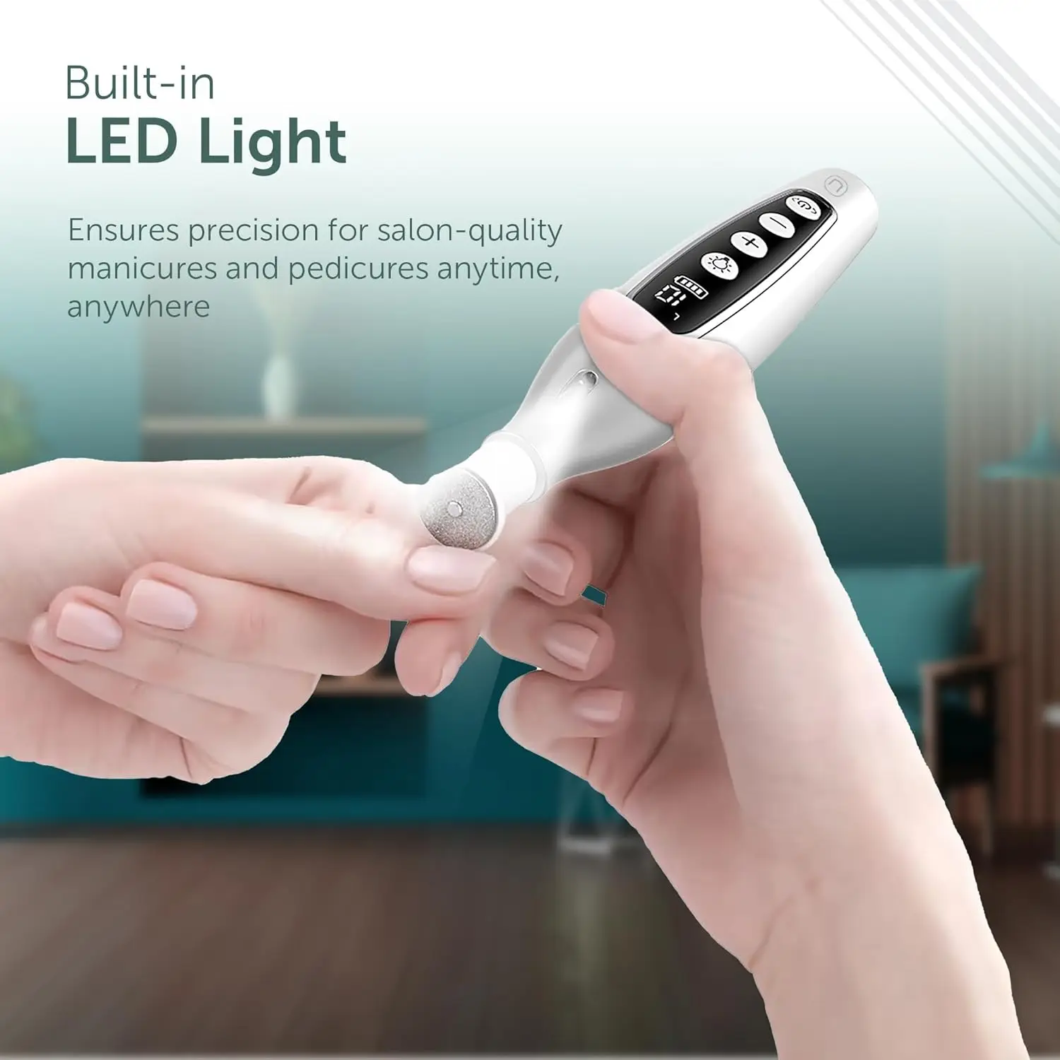コードレス電動ネイルファイルドリルセット、厚い爪や甘皮用の10段階速度調整マニキュアペディキュアキット