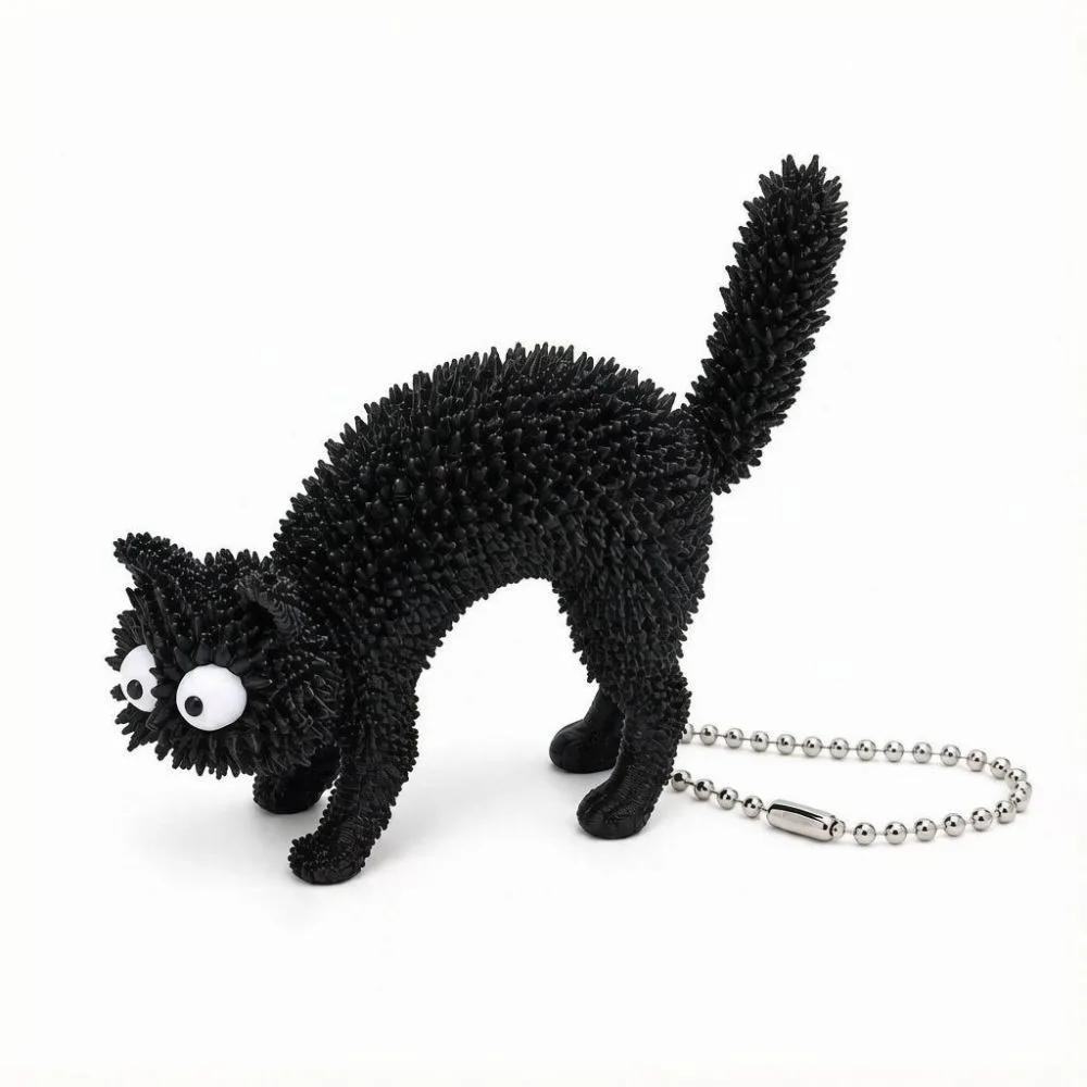Fun 3D Printed 3D Printed Keychain Spiky Stereo Tactile Fidget Grip Compact Lightweight Stress Relief Pendant Cat Lovers