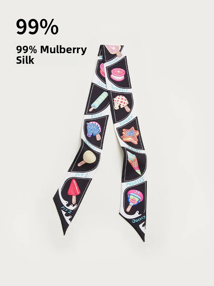 エルメスのスカーフノットバッグハンドル用、ヘリテージハンドメイドシルクスカーフ、本物のシルクヘアバンドスカーフ付き、2026年新作ユニセックス装飾用小型正方形スカーフ