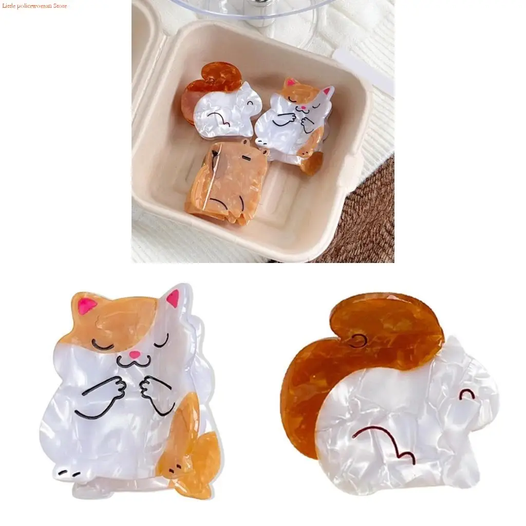 F92D Fashionable Valentine's Day Hair Barrettes Unique Kitten Clamp Hairpin Hair Clip Stylish Hair Accessory Casual Use