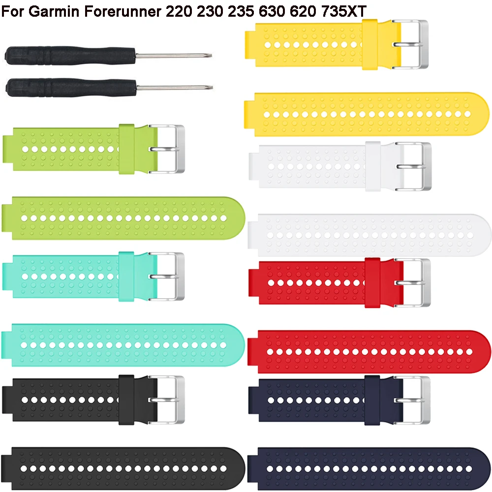 Pulseira de relógio para garmin forerunner 235 235 lite 735xt banda pulseira de silicone para forerunner 220 230 620 630