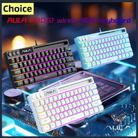 AULA F3061 Wired Keyboard Simple and Portable 61 Keys RGB Backlight Laptop Desktop E-Sports Gaming Keyboard,pc setup accessories