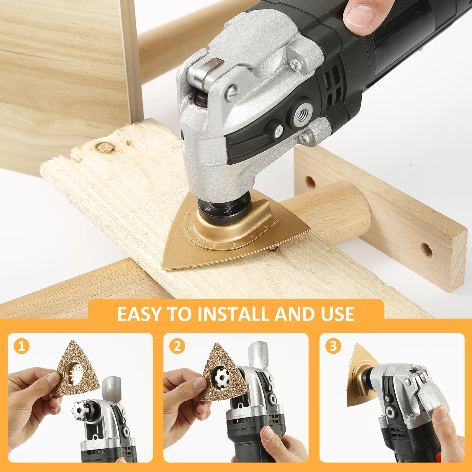 8/3PCS Carbide Multitool Blades Fast Cutting Oscillating Saw Blades Renovator Saw Set  Ceramic Tile Grout Removing Tools