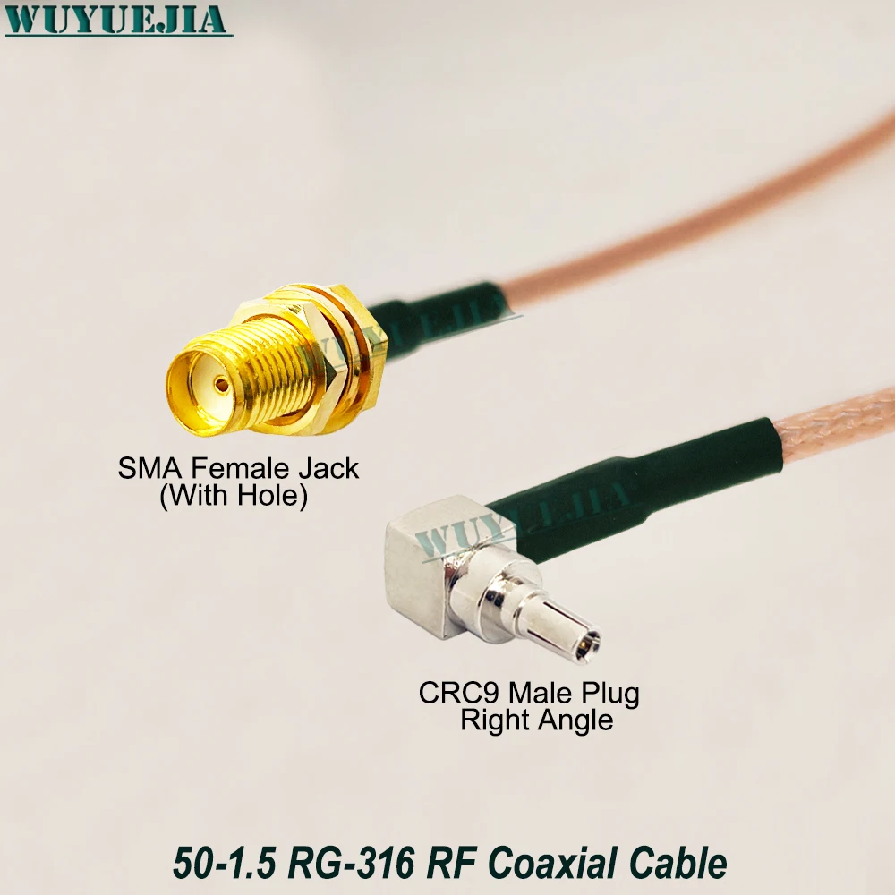 SMA Female Jack to Right Angle CRC9 Male Plug RF Coax Pigtail Cable 50Ohm RG316 Low Loss Antenna Jumper Wire For 3G 4G LTE Modem