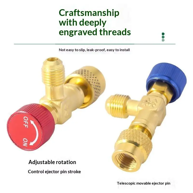 Air Conditioning Safety Valve Adapter R410a R22 Leak Proof Refrigeration Tool for AC Refrigerant Charging
