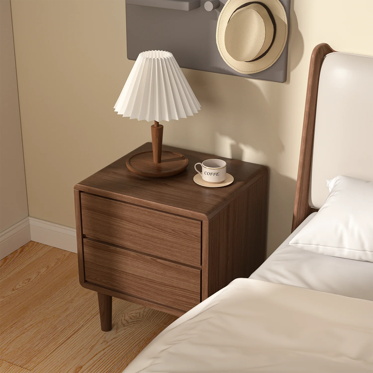 Bedside Table Solid Wood Bedroom Furniture Storage Cabinet Household Bedside Cabine Apartment Storage Cabinet Locker Locker