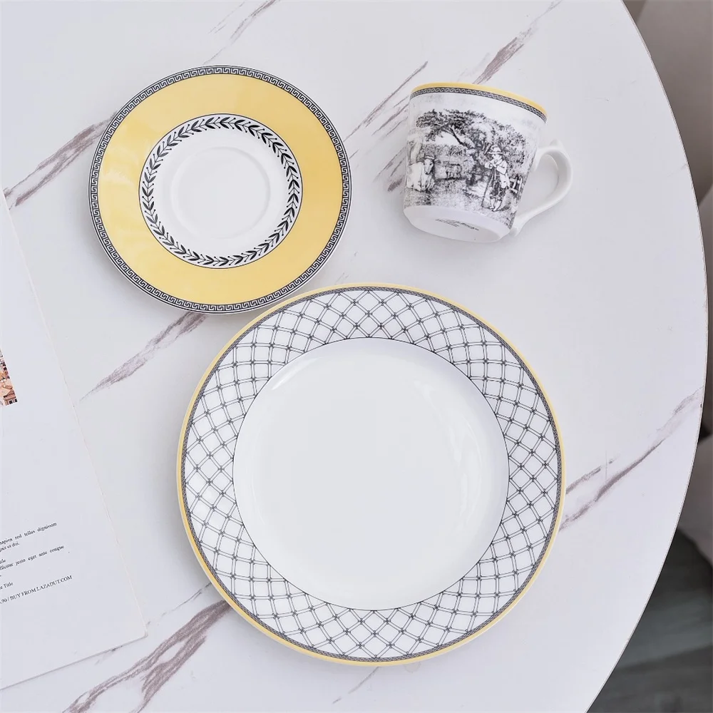 Vintage Ceramic Tableware Plate Saucer Coffee Cup Saucer Rice Bowl Tableware Set Housewarming Gift Kitchen Accessories - view 6