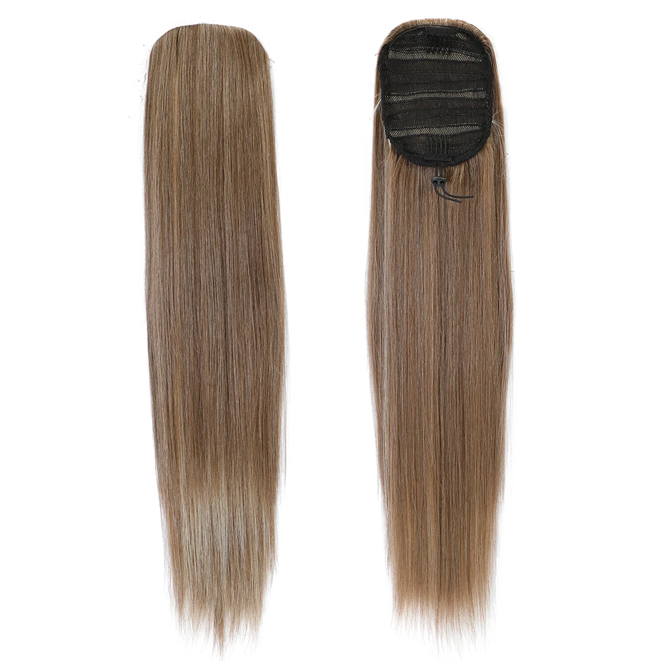 

Extra Long Yaki Straight Synthetic Ponytail Extensions 28 Inch Synthetic Drawstring Ponytails Puffy Yaki Straight Hair Extension