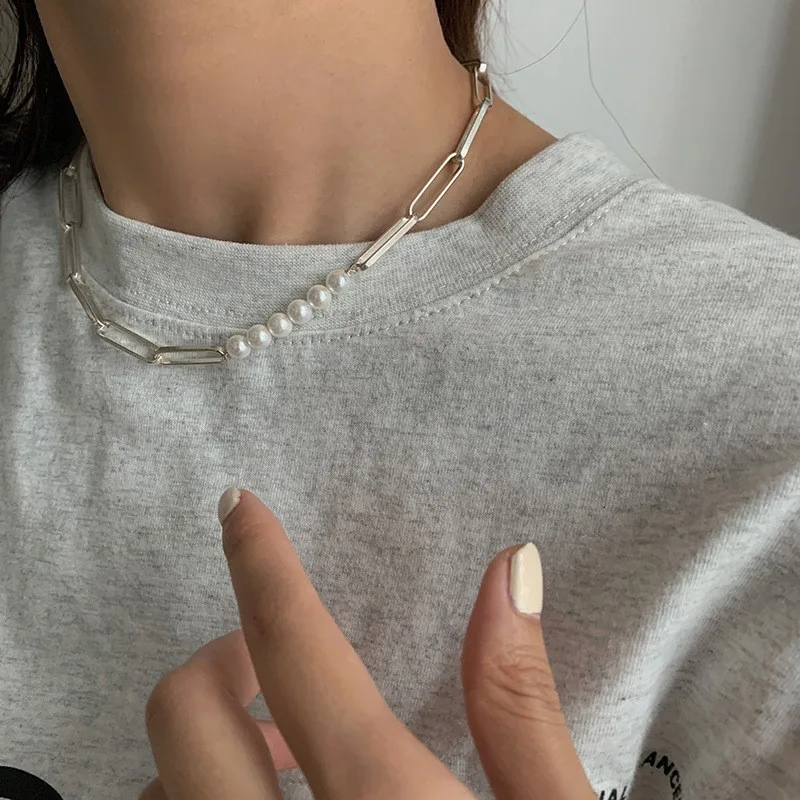 ENSHIR Stack Imitation Pearl Necklace for Women Hot Fashion Design Clavicle Chain collares Wholesale