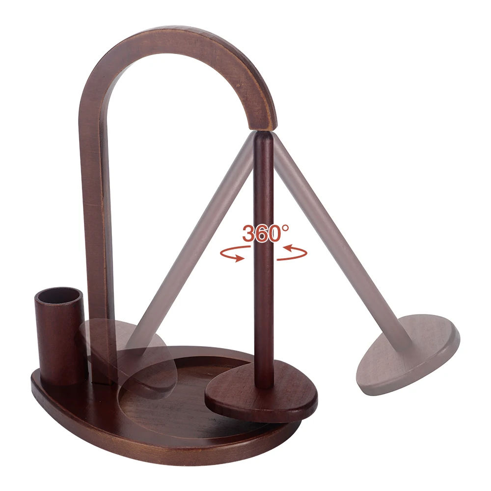قطعة واحدة من حامل الغزل الخشبي المغناطيسي مع تخزين خطاف كروشيه - لعشاق الحياكة والحياكة، 360 درجة ° دوران-هدية مثالية #2