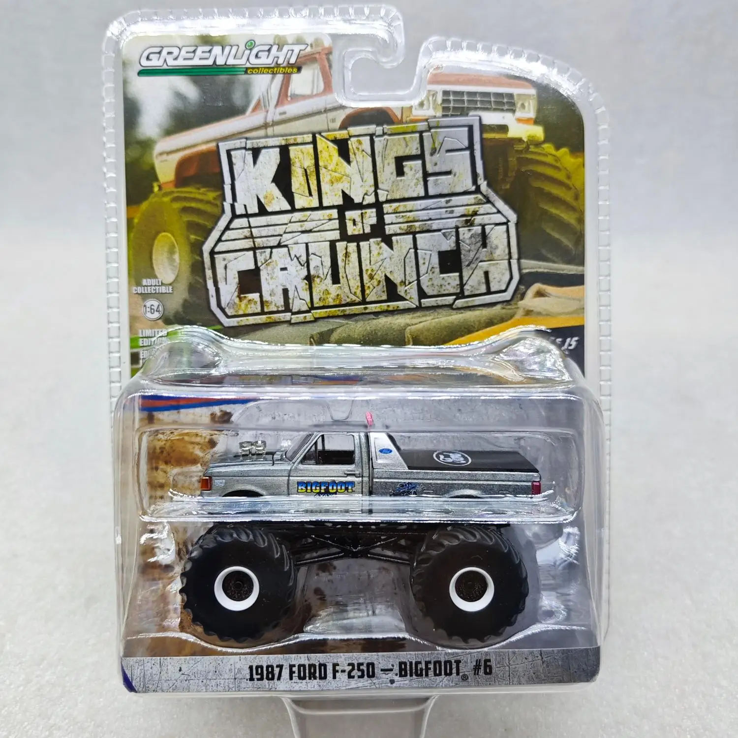 1:64 1987 Ford F-250 Bigfoot #6 High Simulation Alloy Car Model Collectible Toy Gift Souvenir Display Ornament