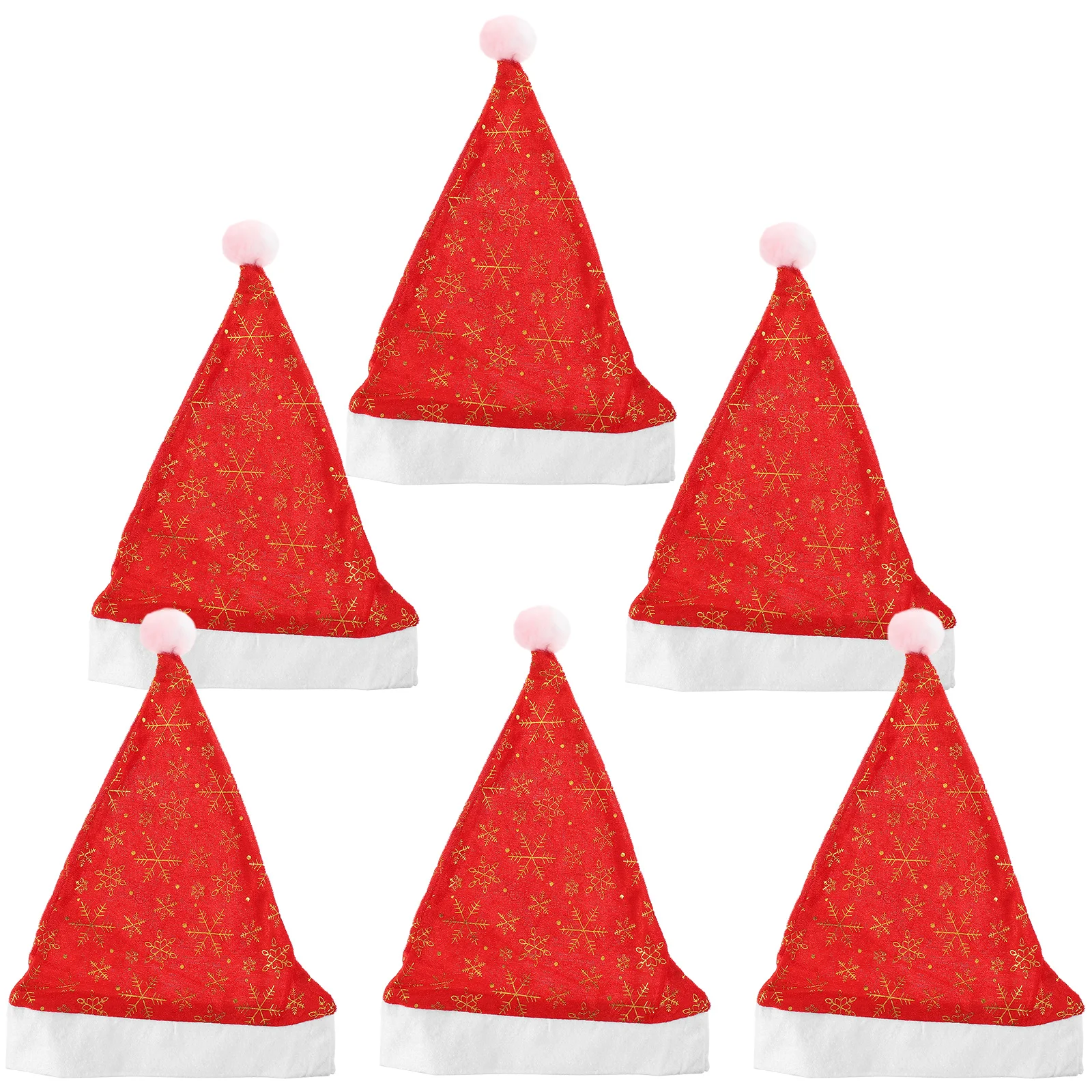 

6 Pcs Santa Hat Xmas Santas Hats Small Christmas Party Holiday Headbands Headwear Velvet Chritmas Kids'