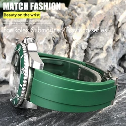 Natural Rubber Watchband 18mm 19mm 20mm 21mm for Rolex Submariner Daytona Yatch Master Oyester Datejust Silicone Watch Strap