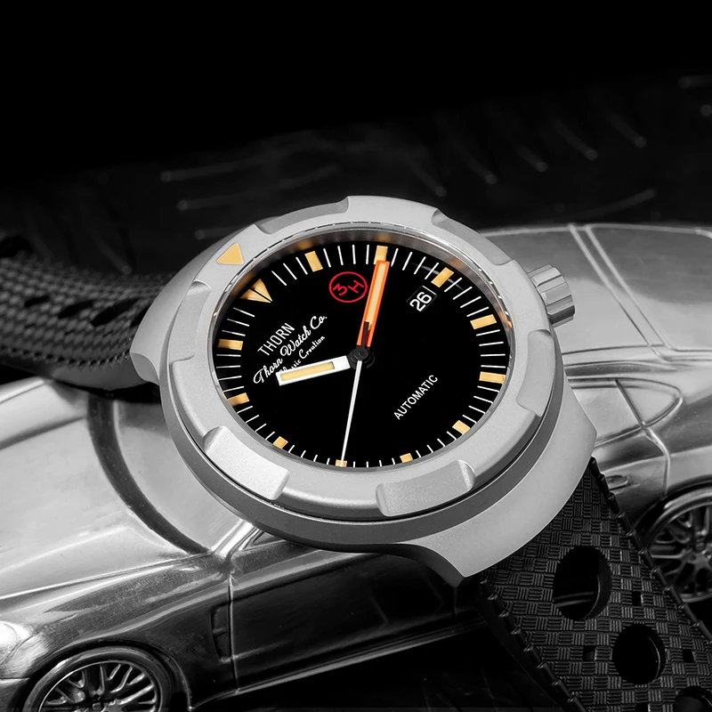 THORN T011 Vintage Watch Titanium Case PT5000 Movement Sapphire Crystal Luminous 100M Waterproof Mechanical Men's Watch