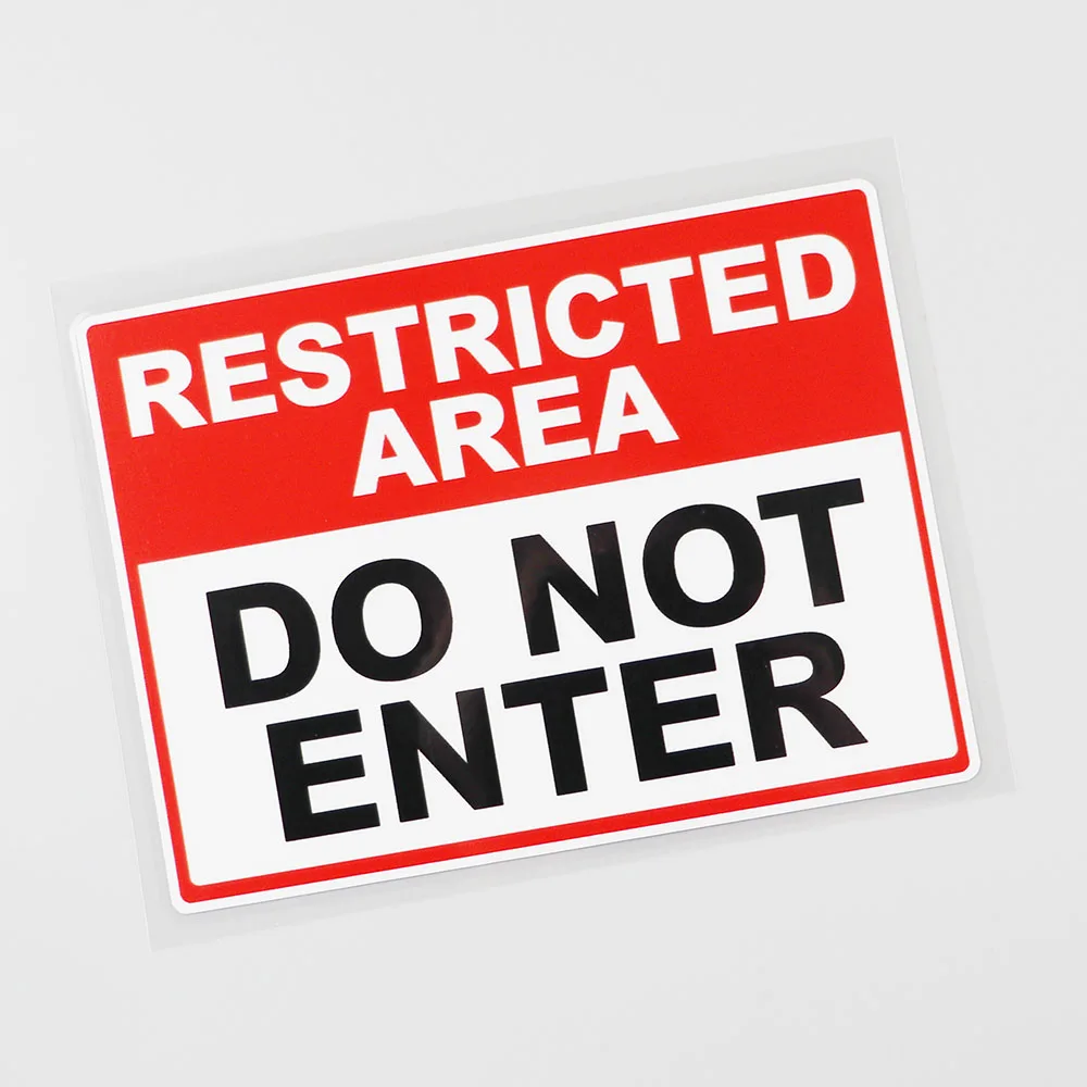 Personality Customization Warning Restricted Area Do Not Enter Decal PVC Car Sticker 14.5CM×10.8CM