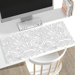 Grand tapis de souris de jeu noir et blanc, grand tapis de souris de jeu, bord de verrouillage informatique, polymère, clavier, bureau, 90x40cm